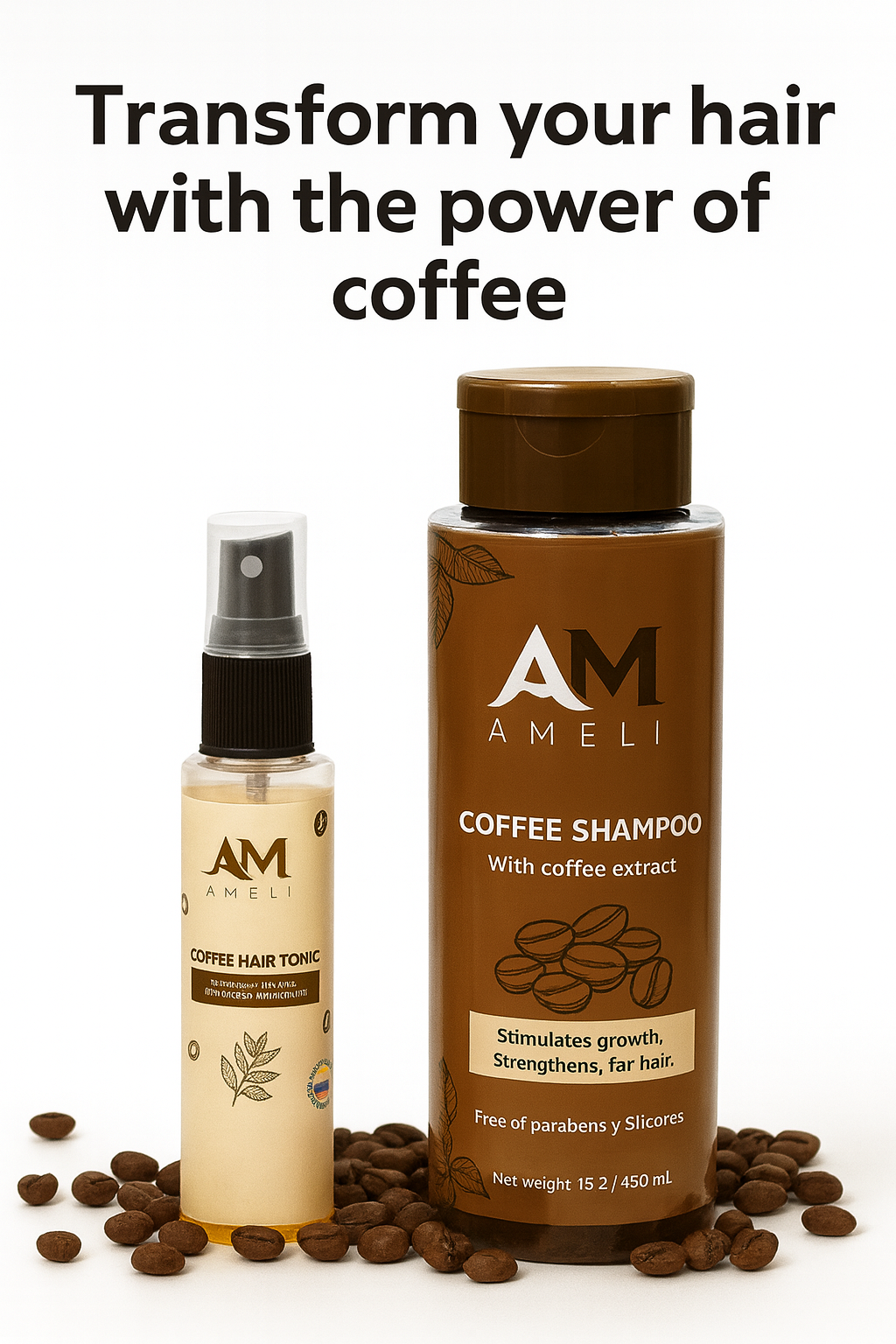 KIT SHAMPOO y TONICO CON EXTRACTO DE CAFÉ