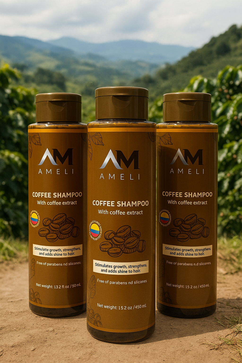 KIT DE 3 SHAMPOO DE CAFE COLOMBIANO | AMELI HAIR CARE