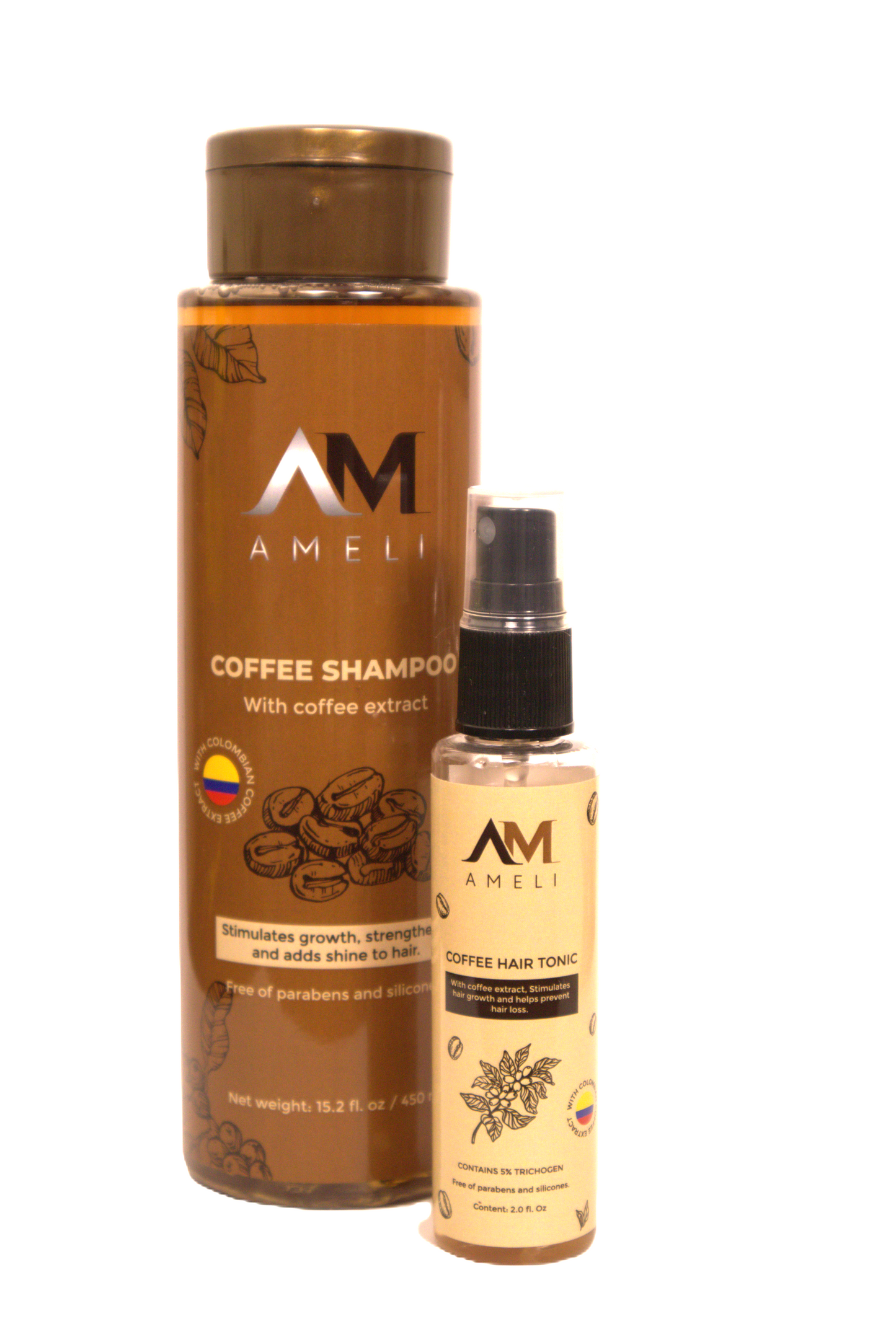 KIT SHAMPOO y TONICO CON EXTRACTO DE CAFÉ