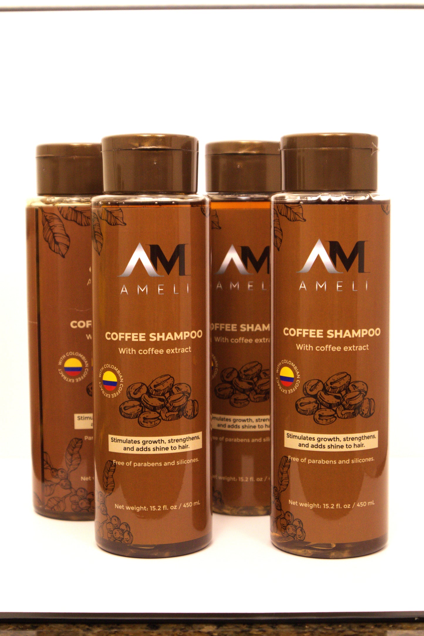 KIT DE 4 SHAMPOO DE CAFE COLOMBIANO | AMELI HAIR CARE