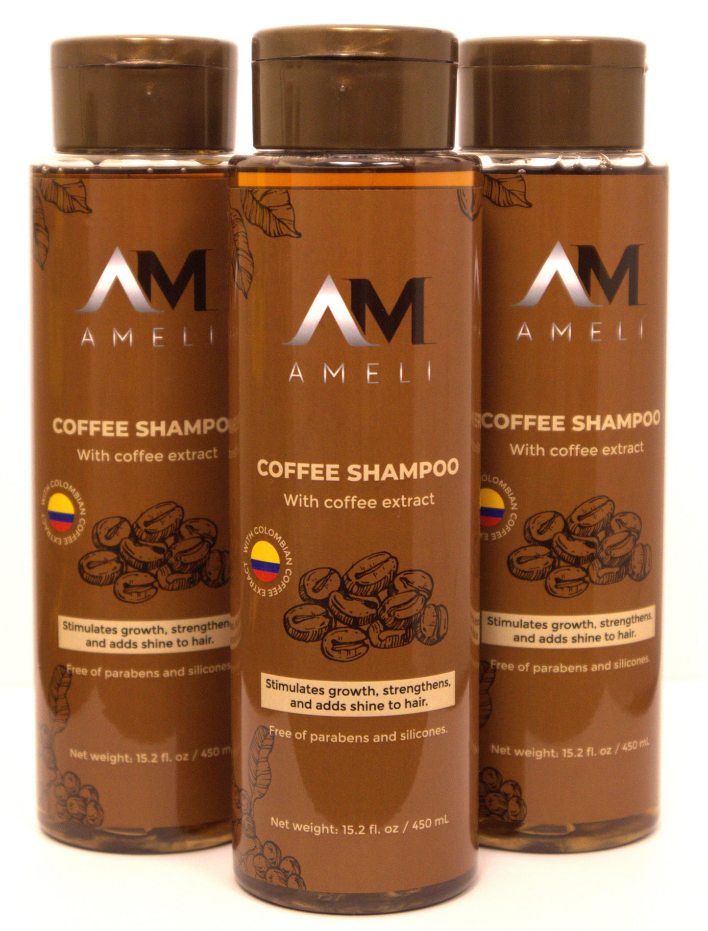 KIT DE 3 SHAMPOO DE CAFE COLOMBIANO | AMELI HAIR CARE