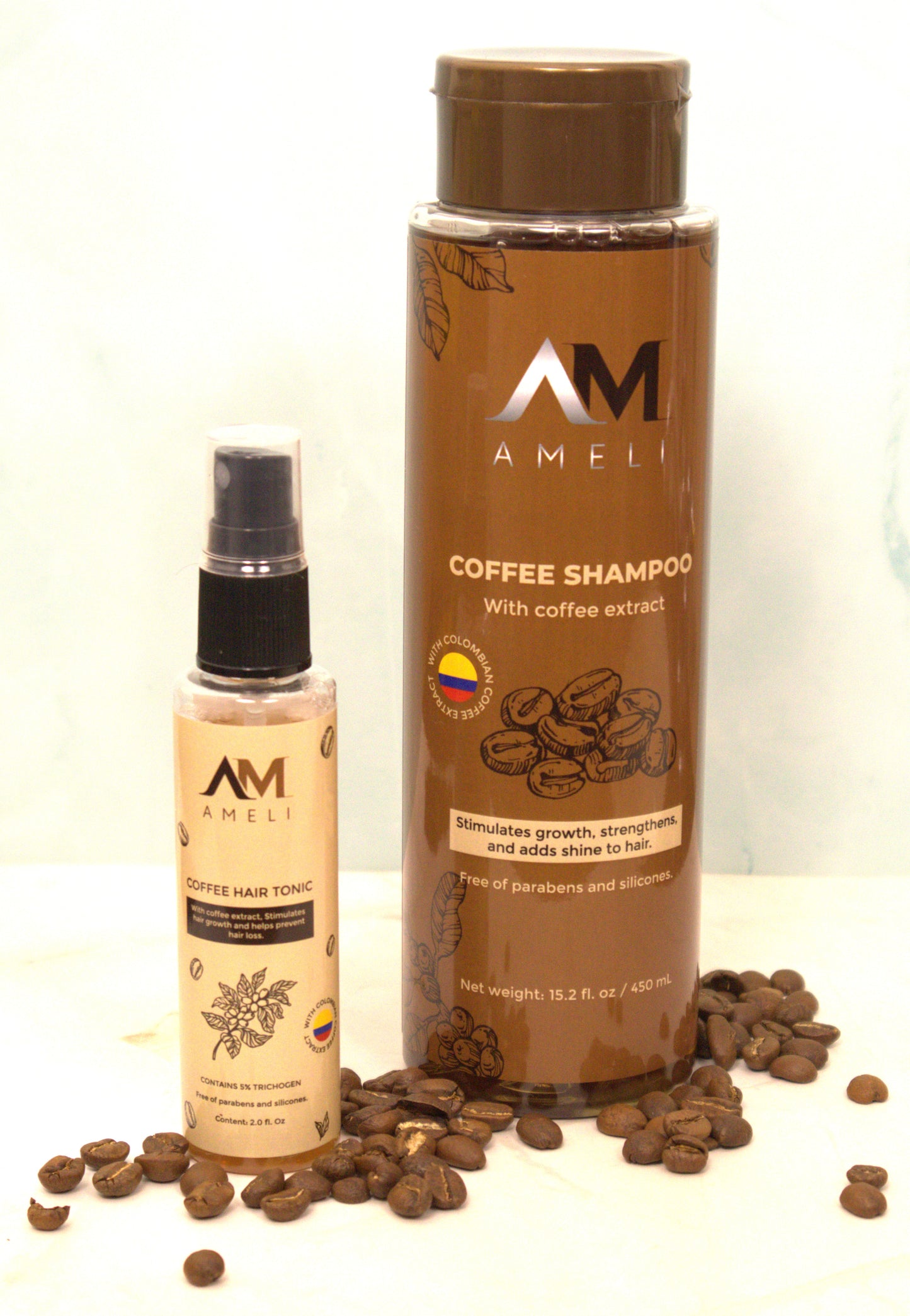 KIT SHAMPOO y TONICO CON EXTRACTO DE CAFÉ