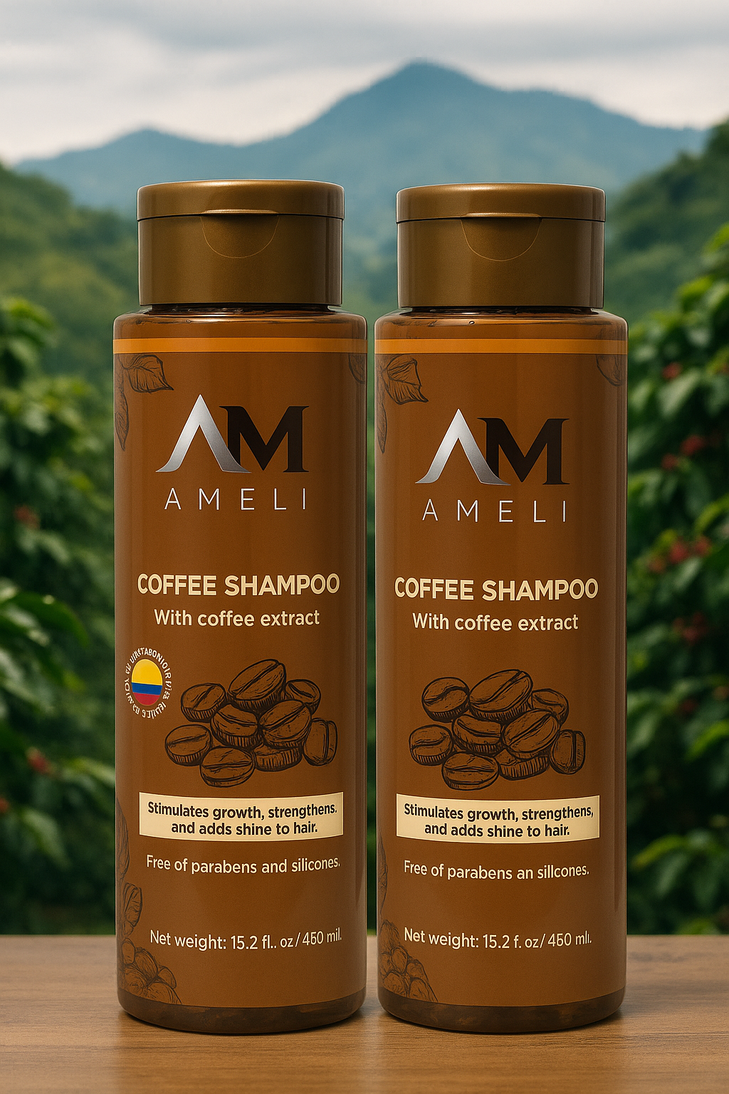 KIT DE 2 SHAMPOO DE CAFE COLOMBIANO | AMELI HAIR CARE