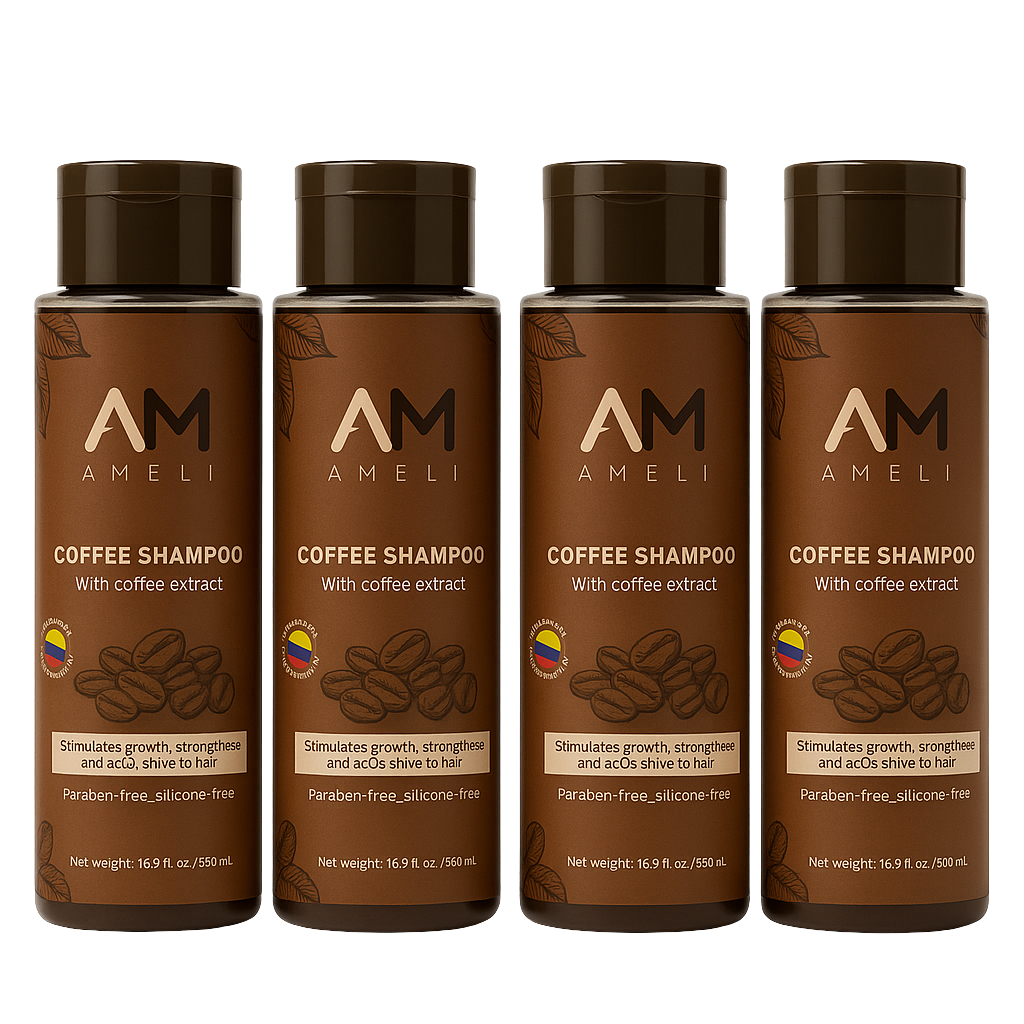 KIT DE 4 SHAMPOO DE CAFE COLOMBIANO | AMELI HAIR CARE