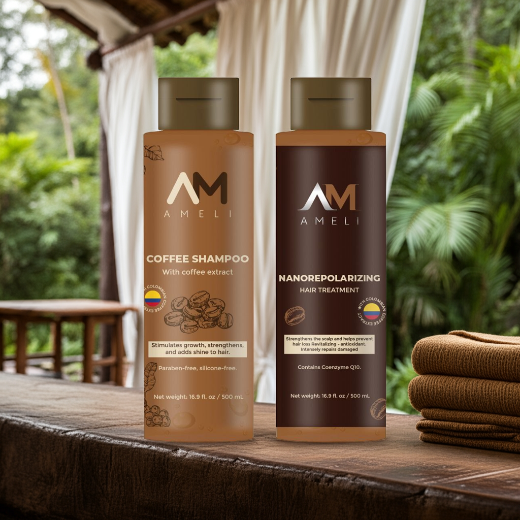 KIT DE SHAMPOO Y TRATAMIENTO NANOTEPOLIZADOR DE CAFE