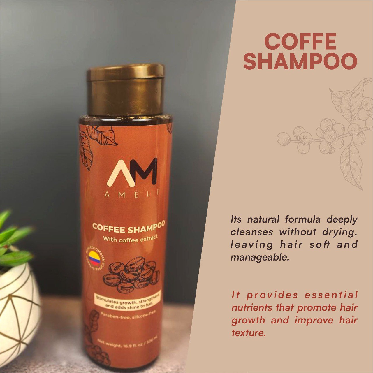 SHAMPOO DE CAFE COLOMBIANO | AMELI HAIR CARE
