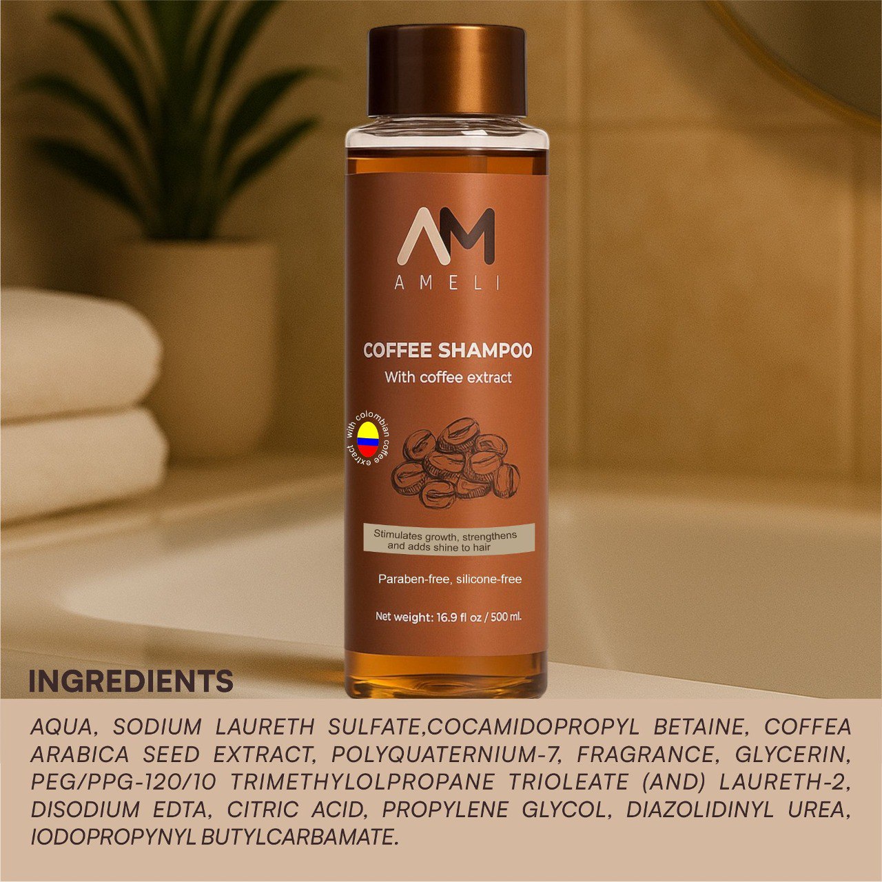 SHAMPOO DE CAFE COLOMBIANO | AMELI HAIR CARE