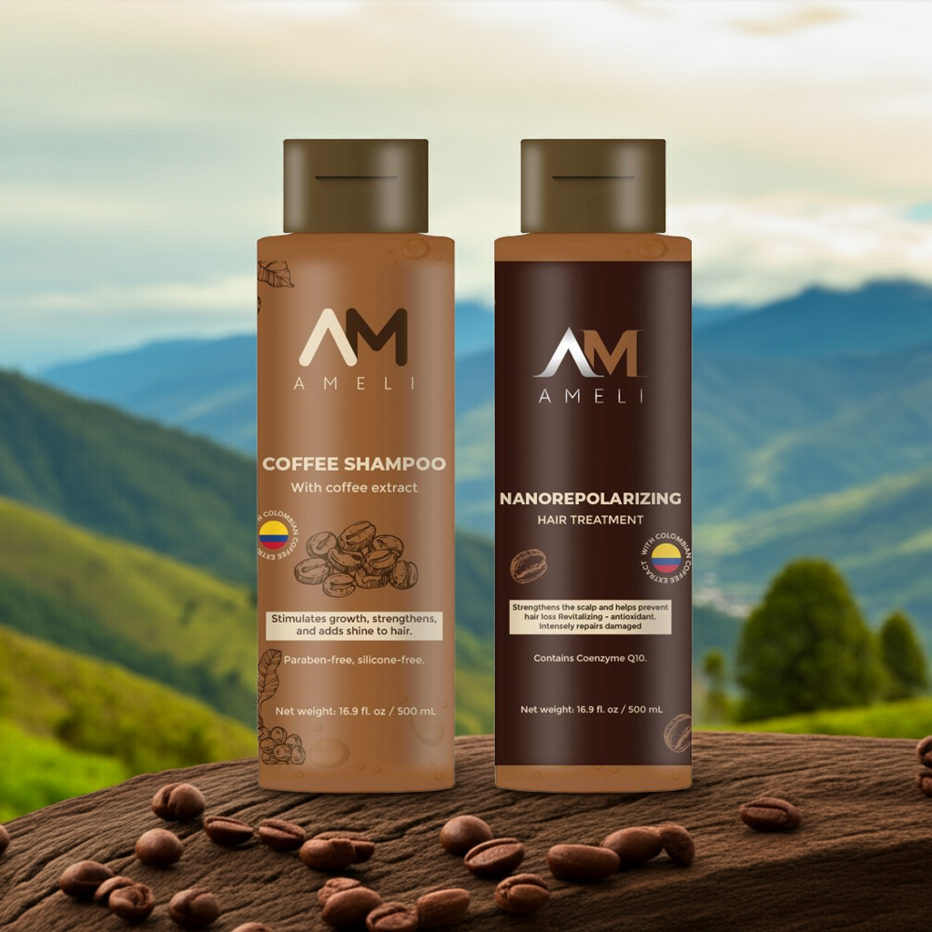 KIT DE SHAMPOO Y TRATAMIENTO NANOTEPOLIZADOR DE CAFE