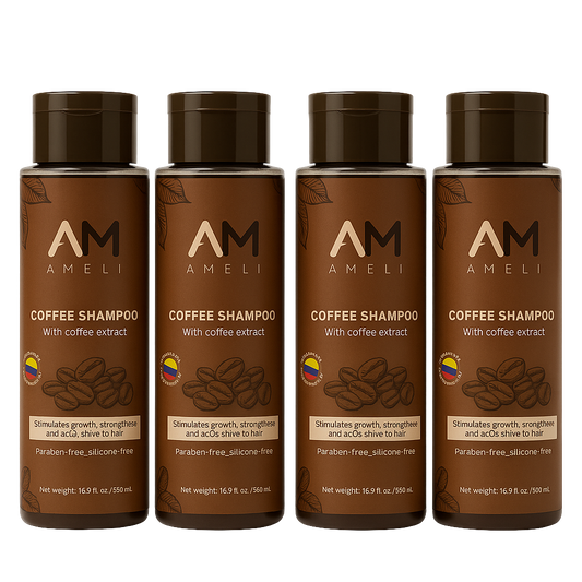 KIT DE 4 SHAMPOO DE CAFE COLOMBIANO | AMELI HAIR CARE